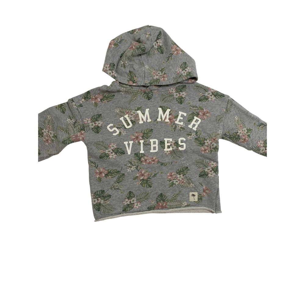 Art Class Kids Grey Floral Summer Vibes‎ Hoodie Size 4T Pullover Long Sleeve
